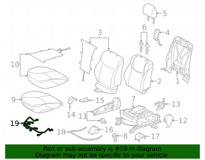 Проводка пассажирского сиденья Toyota Prius V 12-17