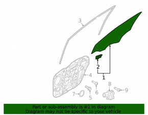 Стекло двери передней правой Hyundai Elantra AD 17-20