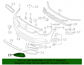 Молдинг обрамления ПТФ левый BMW 4 F32 F33 F36 15-20 Modern