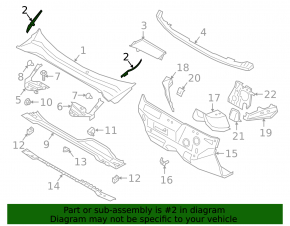 Уплотнитель решетки дворников левый Ford Escape MK4 20-26