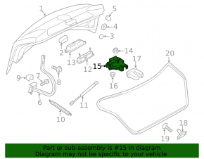 Замок крышки багажника VW Passat b7 12-15 USA