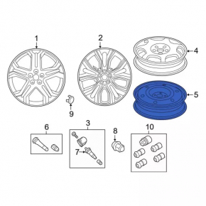 Запасное колесо докатка Ford Edge 19-24 R18 155/70