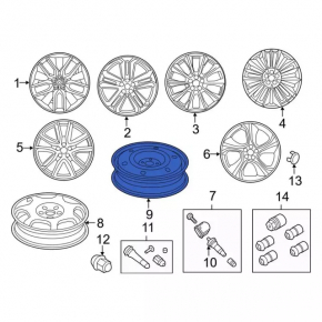 Запасное колесо докатка Ford Edge 19-24 R18 155/70