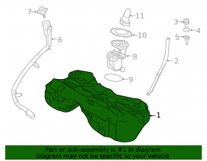 Топливный бак BMW 5 G30 17-23 2.0T, 3.0T, 4.4T