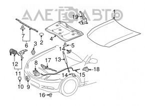 Петля капота левая Lexus GS300 GS350 GS430 GS450h 06-11