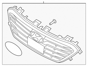 Грати радіатора grill Hyundai Sonata 15-17 SE хром під радар