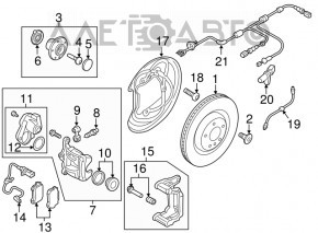 Кожух тормозного диска задний правый Audi A4 B9 17-25