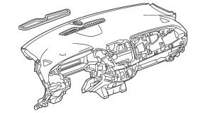 Торпедо передняя панель без AIRBAG Chevrolet Malibu 16-18 черная