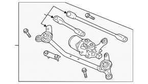 Трапеция дворников очистителя с мотором Nissan Versa 12-19