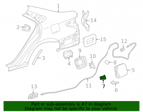 Пружина петли лючка бензобака Toyota Camry v55 15-17 usa