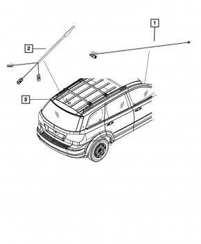 Антенна гнездо Dodge Journey 11-18 тип 2, один провод, нет фишки