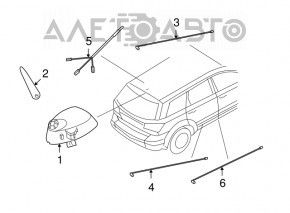 Антенна гнездо Dodge Journey 11-18 тип 2, один провод, нет фишки