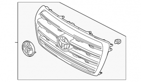 Решітка радіатора grill Toyota Land Cruiser 08-15