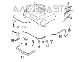 Ручка открытия капота из салона Mini Cooper R56 R58 07-15