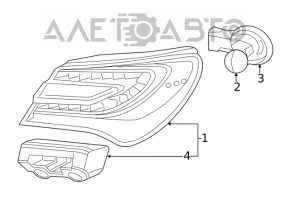Крепление заднего бампера под фонарем левое Chrysler 200 4d 11-14