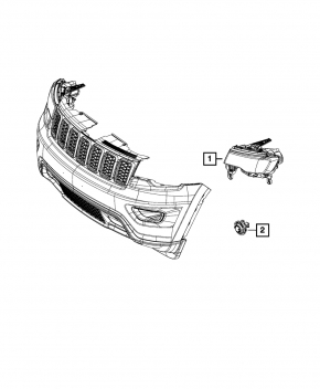 Противотуманная фара птф правая Jeep Grand Cherokee WK2 11-22 17- с DRL