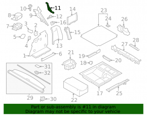 Кронштейн обшивки арки верхней правой BMW X3 F25 11-17