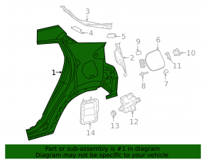 Крыло заднее правое Toyota C-HR 18-23 Turkey built