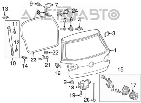 Петля двери багажника левая VW Golf 15-19
