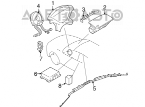 Подушка безопасности airbag в руль водительская Mitsubishi Galant 07-12 черн