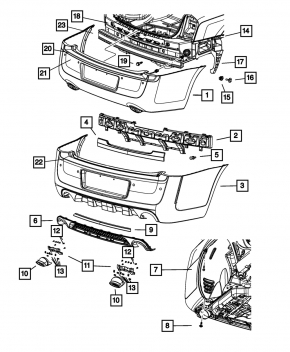 Молдинг заднего бампера Chrysler 300 11-14 дорест хром