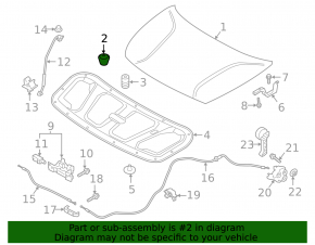 Отбойник капота внешний Kia Sorento 16-20