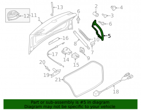 Петля крышки багажника левая VW CC 13-17 рест