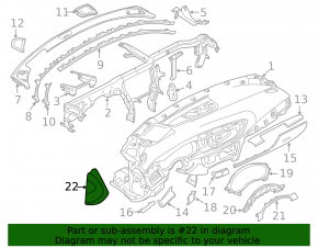 Накладка передней панели боковая правая Audi A6 C7 12-18 черная