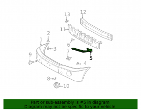 Крепление переднего бампера правое Toyota Highlander 01-07