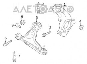 Цапфа передняя левая Nissan Rogue 21-26 JP built