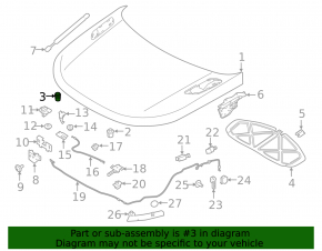 Відбійник капота зовнішній Land Rover Range Rover Velar 18-23