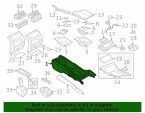 Консоль центральная подлокотник и подстаканники BMW 5 F10 11-16 серый 2 зонный кл