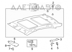 Обшивка потолка Lexus ES350 07-07 бежевая под люк