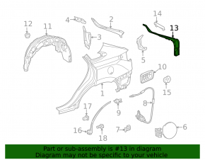 Уплотнитель на кузове двери багажника правый Lexus RX350 RX450h 10-15