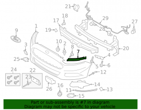 Крепление переднего бампера под фарой правое Ford Fusion mk5 13-16