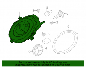 Фара передняя правая Mini Cooper F56 3d 14-18 дорест галоген, белый поворотник