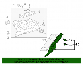 Накладка задней стойки нижняя правая Lexus RX300 RX330 RX350 RX400h 04-08 черн