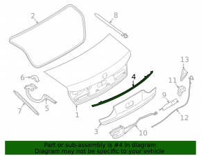 Молдинг крышки багажника BMW 7 G11 G12 16-19 хром, individual