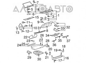 Полка задняя Lexus ES350 07-12 черная без шторки