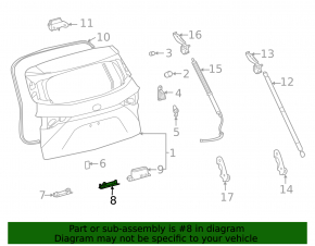 Рамка подсветки номера двери багажника левая Toyota Sienna 21-26