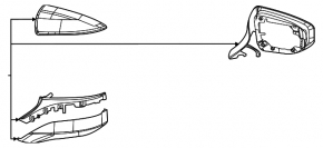 Кришка бокового дзеркала правого Lexus IS300 IS350 21-25 білий 083