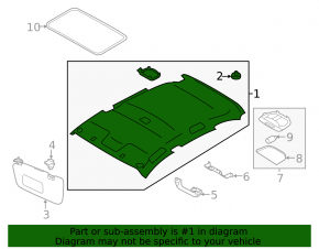 Обшивка потолка Subaru Impreza 4d 17-23 GK под люк под eyesight