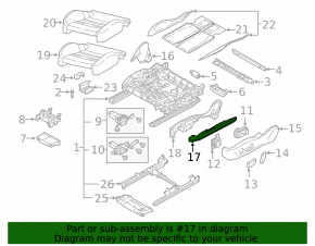 Накладка полозка пасажирського сидіння бічна права Audi A6 C8 19-25 чорна