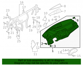 Торпедо передняя панель с AIRBAG Audi Q3 83A 19-25 черная