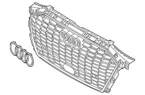 Решетка радиатора grill Audi A3 22-26 темный хром