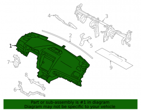 Торпедо передняя панель без AIRBAG Subaru Outback 15-17