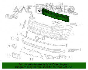 Абсорбер переднього бампера під молдінг Jeep Grand Cherokee WK2 17-21