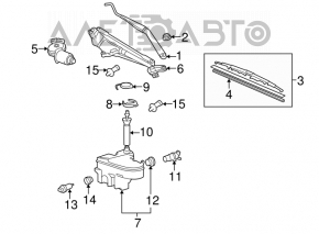 Поводок дворника правый Lexus GS300 GS350 GS430 GS450h 06-11