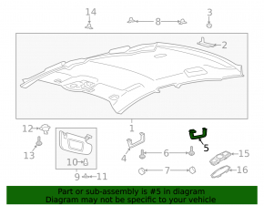 Ручка потолка задняя левая Ford Fusion mk5 17-20 серая
