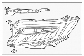 Фара передня права Honda Pilot 19-22 LED